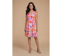 Dorothy Perkins Women's Purple Floral Drawstring Seam Detail Printed Mini Dress | Size: 18