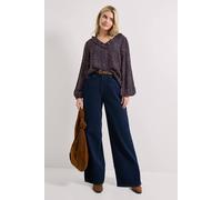 Dorothy Perkins Women's Purple Spot Collar Detail Tie Sleeve Printed Blouse | Size: 8 Dorothy Perkins Purple 8