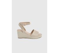 Dorothy Perkins Women's Rebekah Faux Suede Peep Toe Espadrille Wedge Sandals in Beige | Size: 7