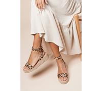 Dorothy Perkins Women's Riva Faux Suede Leopard Ankle Strap Medium Espadrille Wedge Sandals | Size: 7 Dorothy Perkins Leopard 7
