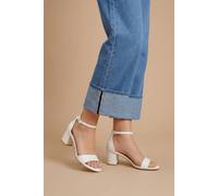 Dorothy Perkins Women's Rory Block Heel 2 Part Faux Leather Sandals in White | Size: 6 Dorothy Perkins White 6