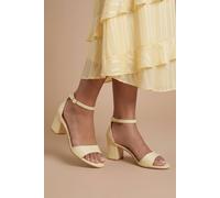 Dorothy Perkins Rory Faux Leather Block Heel 2 Part Sandals, 5, Yellow