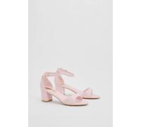 Dorothy Perkins Women's Rory Faux Leather Block Heel 2 Part Sandals in Pink | Size: 6 Dorothy Perkins Pink 6