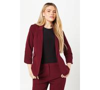 Dorothy Perkins Women’s Ruched Sleeve Tailored Blazer Burgundy