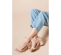Dorothy Perkins Women's Sammy Barely There Low Block Heel Sandals in Beige | Size: 3