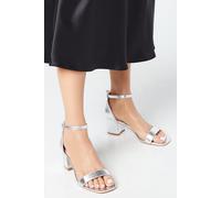 Womens Sammy Low Block Barely There Heels Silver 3