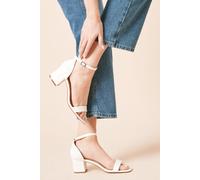 Dorothy Perkins Women's Sammy Barely There Low Block Heel Sandals in White | Size: 3 Dorothy Perkins White 3