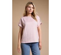 Dorothy Perkins Women's Satin Roll Sleeve Blouse in Blush | Size: 18 Dorothy Perkins Blush 18