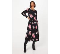 Dorothy Perkins Women's Spaced Floral Long Sleeve Midi Dress | Size: 8 Dorothy Perkins Floral 8