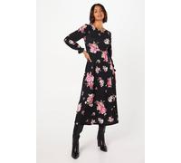 Dorothy Perkins Spaced Floral Long Sleeve Midi Dress, 8, Floral