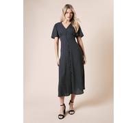 DOROTHY PERKINS Spot Button Through Flutter Sleeve Midi Dress 10