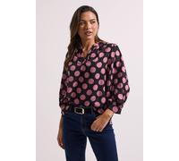 Dorothy Perkins Women's Spot Printed Overhead Shirt in Black | Size: 12 Dorothy Perkins Black 12