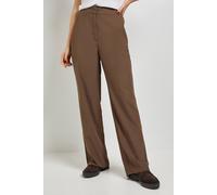 Dorothy Perkins Women's Stitch Waistband Straight Leg Trouser in Mocha | Size: 18
