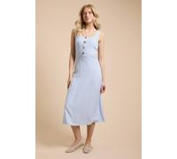 Dorothy Perkins Women's Stripe Button Midi Dress in Blue | Size: 10