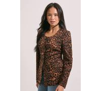 Dorothy Perkins Women's Structured Leopard Pocket Detail Blazer | Size: 18 Dorothy Perkins Leopard 18