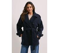 Dorothy Perkins Tab Detail Belted Coat In Navy navy 14