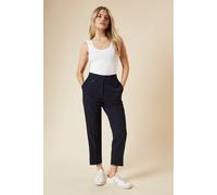 Dorothy Perkins Women's Tab Detail Capri Trouser in Navy | Size: 8 Dorothy Perkins Navy 8
