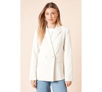 Womens Tailored Seam Front Detail Blazer Ecru 12