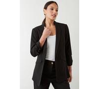 Dorothy Perkins Women's Tall Black Ruched Sleeve Blazer | Size: 8