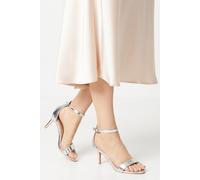 Dorothy Perkins Women's Tasha Barely There Medium Stiletto Heel Sandals in Silver | Size: 8 Dorothy Perkins Silver 8
