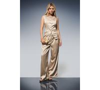 Textured Satin Longline Waistcoat Dorothy Perkins Champagne 8