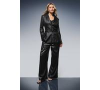 Dorothy Perkins Women's Textured Satin Single Breasted Blazer in Black | Size: 8