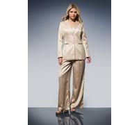 Dorothy Perkins Women's Textured Satin Single Breasted Blazer in Champagne | Size: 10 Dorothy Perkins Champagne 10