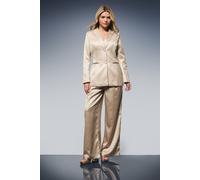 Dorothy Perkins Women's Textured Satin Single Breasted Blazer in Champagne | Size: 12 Dorothy Perkins Champagne 12