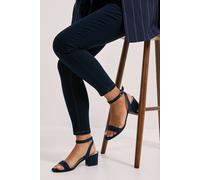 Dorothy Perkins Women's Tommi Barely There Mid Block Heel Sandals in Navy | Size: 6