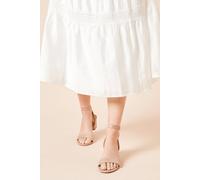 Dorothy Perkins Women's Tommi Barely There Mid Block Heel Sandals in Taupe | Size: 5