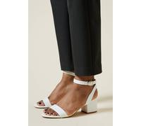 Dorothy Perkins Women's Tommi Barely There Mid Block Heel Sandals in White | Size: 3