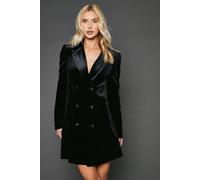 Dorothy Perkins Women's Velvet Blazer Dress in Black | Size: 8 Dorothy Perkins Black 8