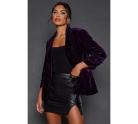 Dorothy Perkins Women's Velvet Blazer in Midnight Purple | Size: 16 Dorothy Perkins Midnight Purple 16