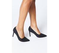 Dorothy Perkins Wide Fit Dash Pointed High Stiletto Heel Court Shoes, 5, Natural Black