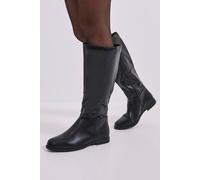 Dorothy Perkins Women's Wide Fit Karla Knee High Flat Boots in Black | Size: 3