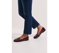 Dorothy Perkins Women's Wide Fit Lara Penny Loafers in Burgundy | Size: 3
