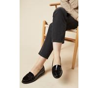 Dorothy Perkins Women's Wide Fit Lara Penny Loafers in True Black | Size: 6