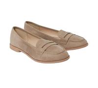 Womens Wide Fit Lara Penny Loafers Taupe 6