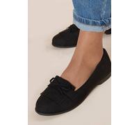 Dorothy Perkins Women's Wide Fit Loretta Tassel Loafers in Natural Black | Size: 5