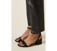 Dorothy Perkins Women's Wide Fit Tommi Barely There Mid Block Heel Sandals in Black | Size: 6