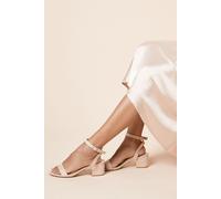 Dorothy Perkins Women's Wide Fit Tommi Barely There Mid Block Heel Sandals in Blush | Size: 3 Dorothy Perkins Blush 3