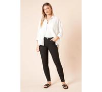 Dorothy Perkins Womens Wide-Leg Jeans Black Denim Slim Fit Cotton Polyester