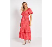 Dorothy Perkins Women's Zebra Poplin Twist Front Midi Dress | Size: 16
