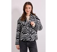 Dorothy Perkins Women's Zebra Printed Boxy Short Coat in Mono | Size: 10 Dorothy Perkins Mono 10