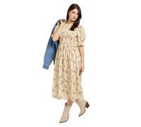 Dorothy Perkins Yellow Ditsy Floral Tie Front Frill Sleeve Printed Poplin Midi Dress, 10, Floral