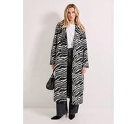 DOROTHY PERKINS Zebra Print Double Breasted Coat Mono 14