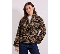 Dorothy Perkins Zebra Printed Boxy Short Coat In Brown brown