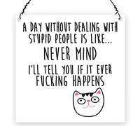 Dorothy Spring A Day Without Dealing With Stupid People Is Like Never Mind Sarcastic Small Gift For Friend, Office, Metal Sign & Plaque Size 4x4 inch