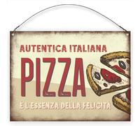 Dorothy Spring Authentic Italian Pizza Sign Design Retro Design Vintage Home Decorative Plaque Gift for Friends Hanging Decorations 15x20cm