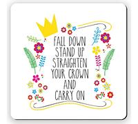 Dorothy Spring Fall Down Stand up Straighten Your Crown and Carry On Inspirational Square Wooden Gift Coaster